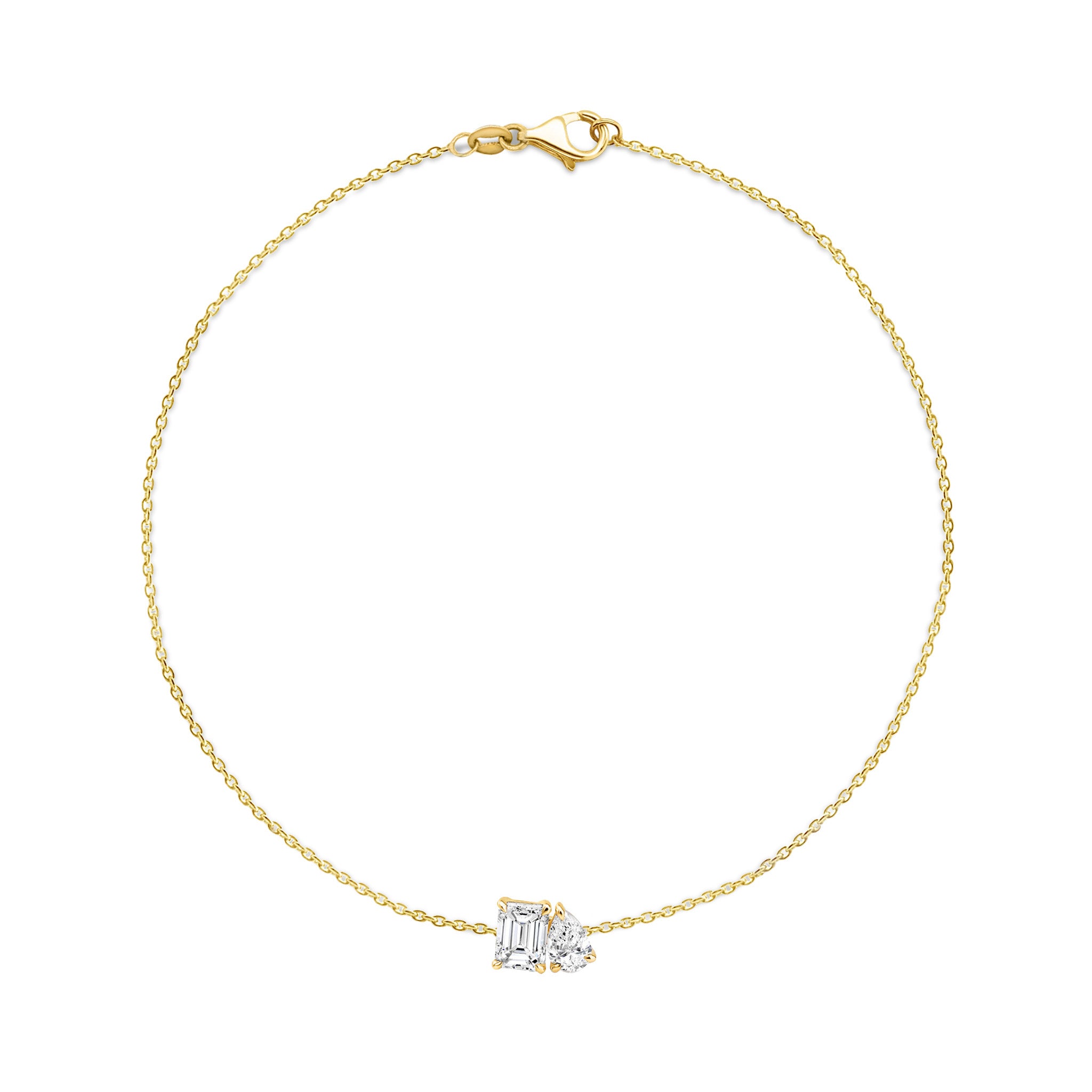 Shimansky 0.5 TCW Toi et Moi Diamond Bracelet 14K Yellow Gold