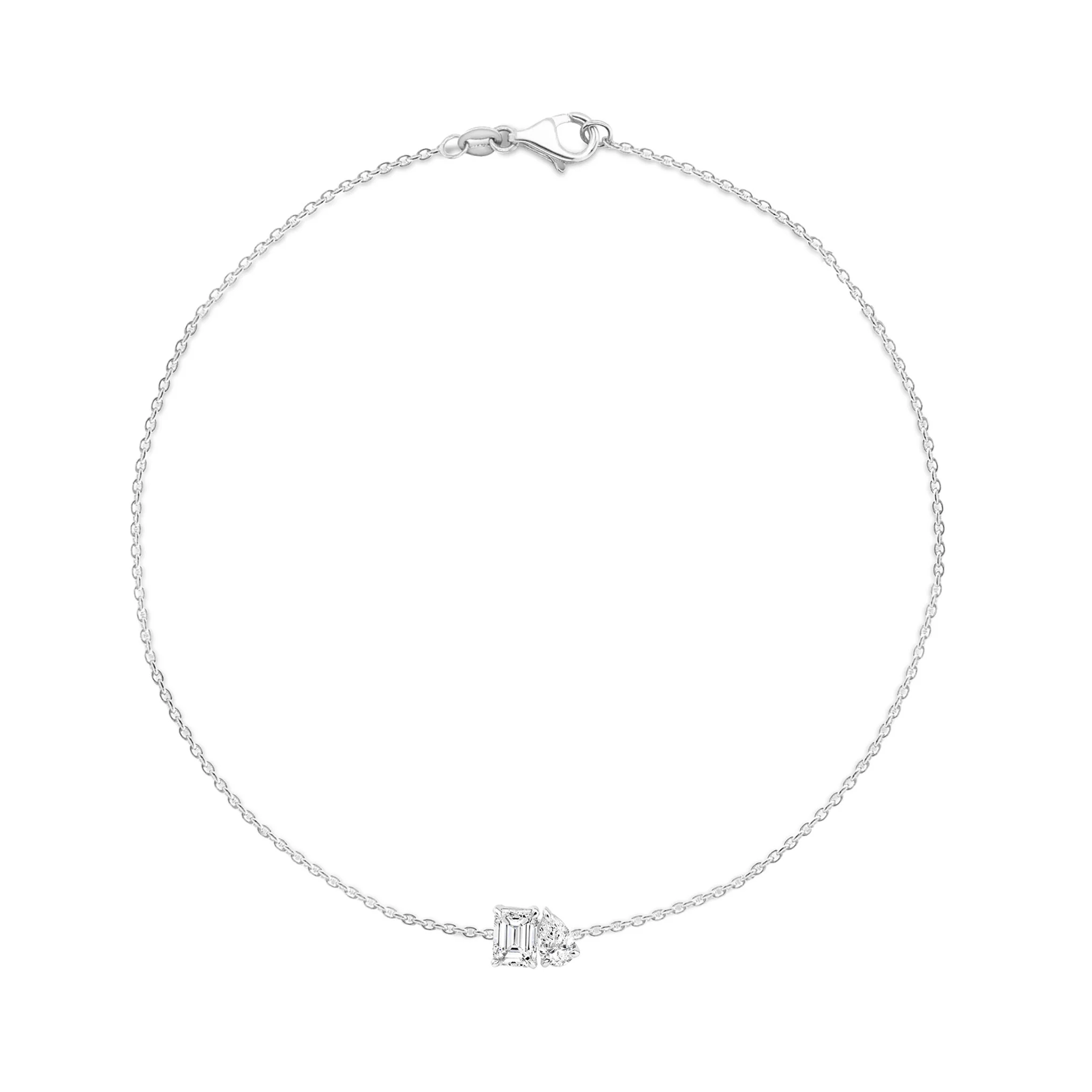 Shimansky 0.3 TCW Toi et Moi Diamond Bracelet 14K White Gold