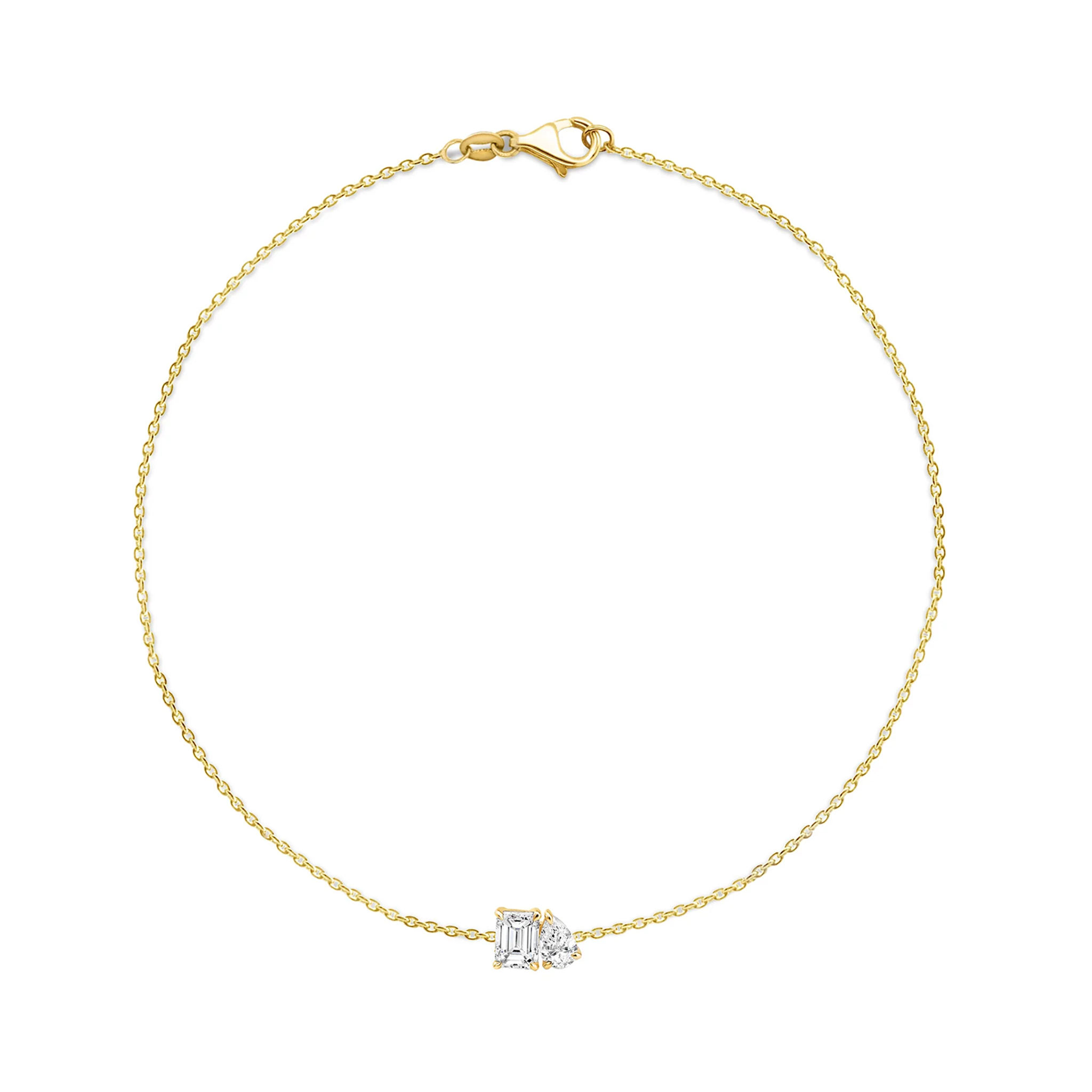 Shimansky 0.3 TCW Toi et Moi Diamond Bracelet 14K Yellow Gold