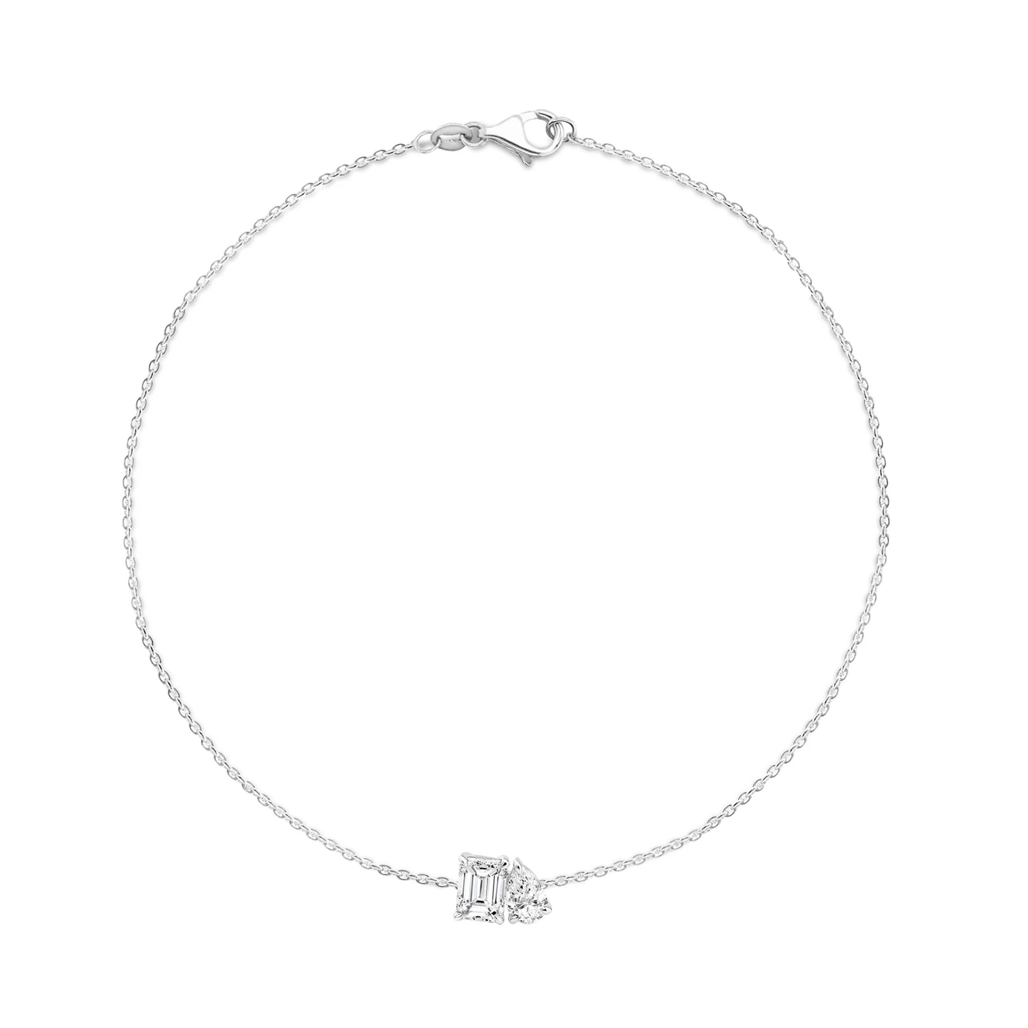 Shimansky 0.5 TCW Toi et Moi Diamond Bracelet 14K White Gold