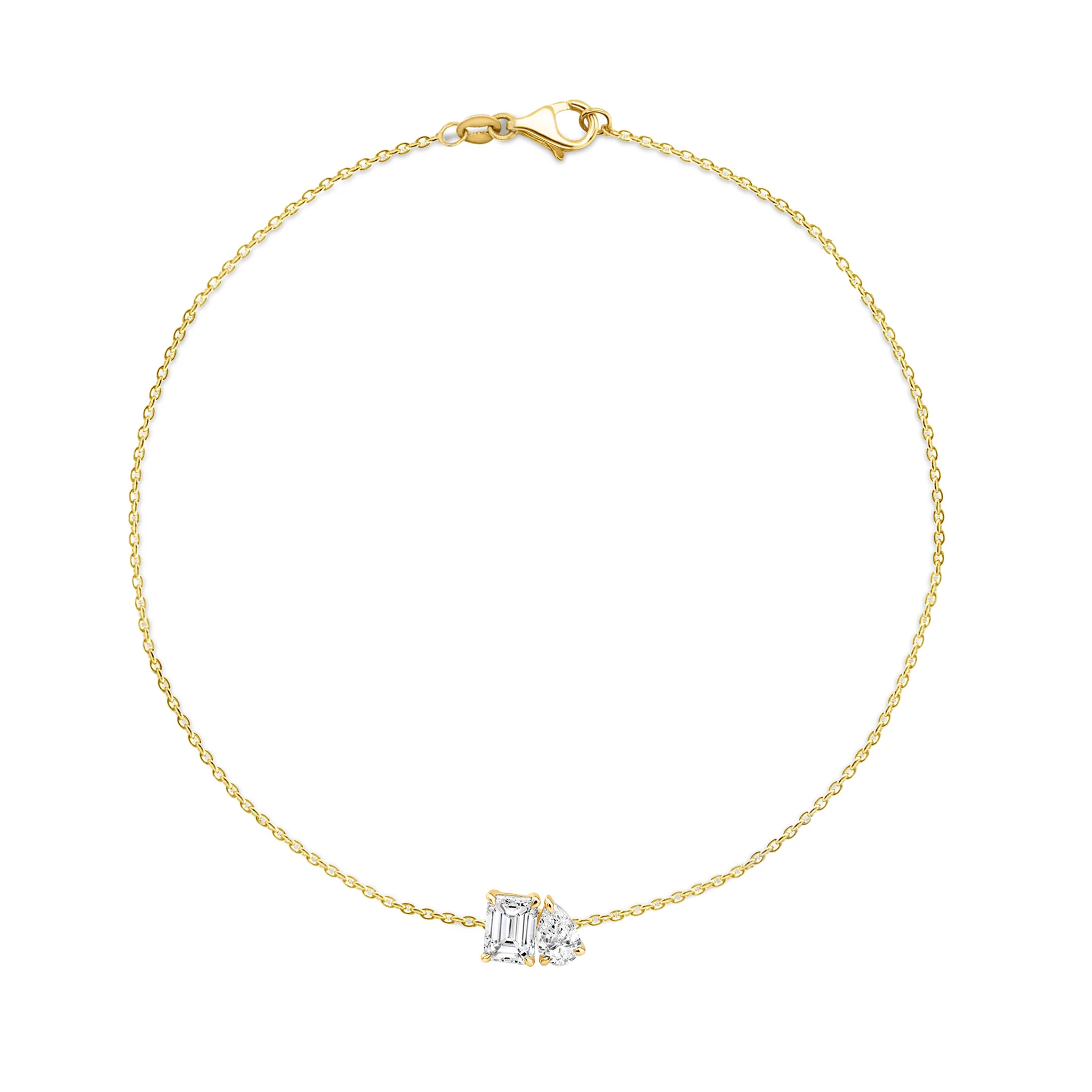 Shimansky 0.5 TCW Toi et Moi Diamond Bracelet 14K Yellow Gold