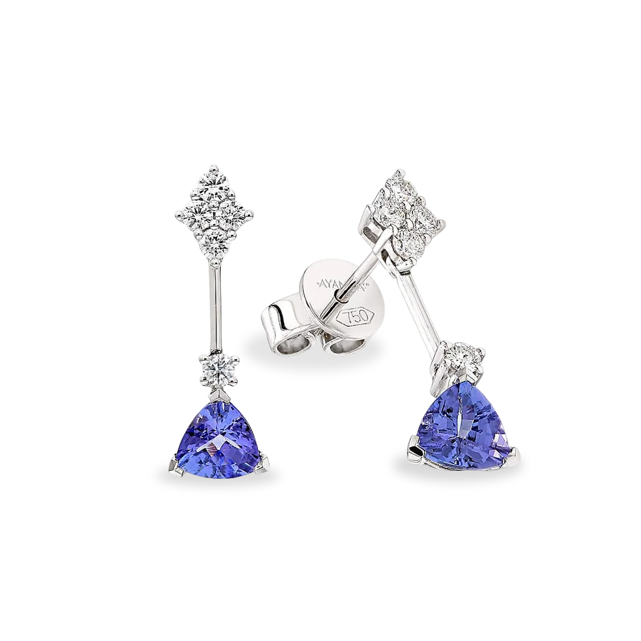 Shimansky Tanzanite and Diamond Earrings - 3D View