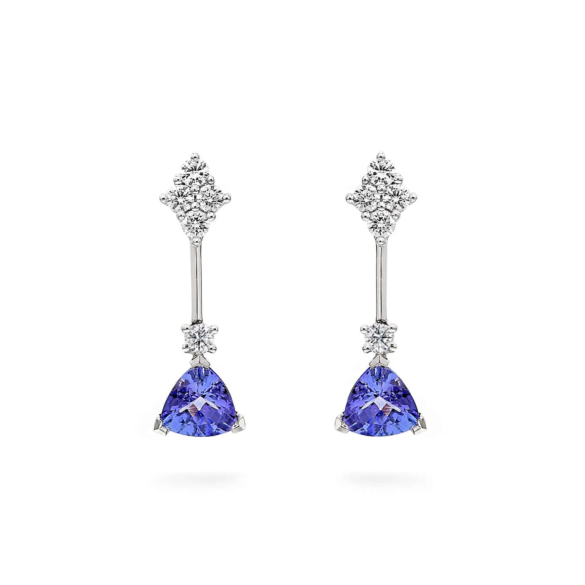Shimansky Tanzanite and Diamond Earrings - Front View