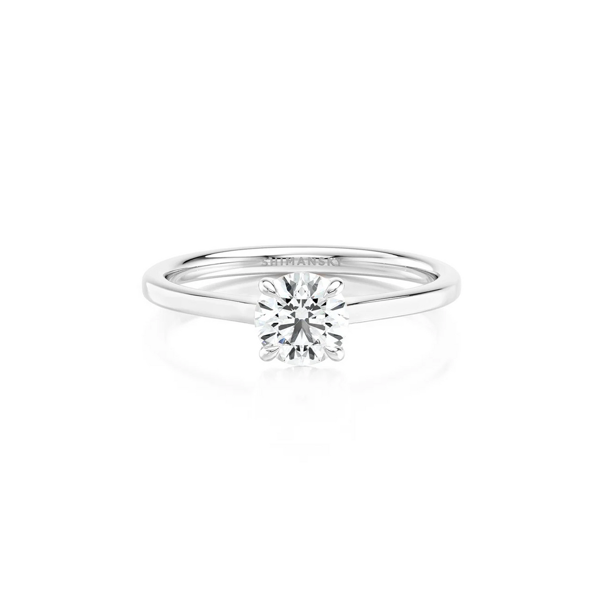 Shimansky Victoria Solitaire Diamond Engagement Ring Platinum - Front View #Metal_Platinum #Carat Weight_0.7