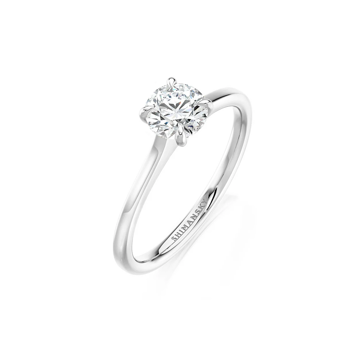 Shimansky Victoria Solitaire Diamond Engagement Ring Platinum - 3D View #Metal_Platinum #Carat Weight_0.7 #card-first