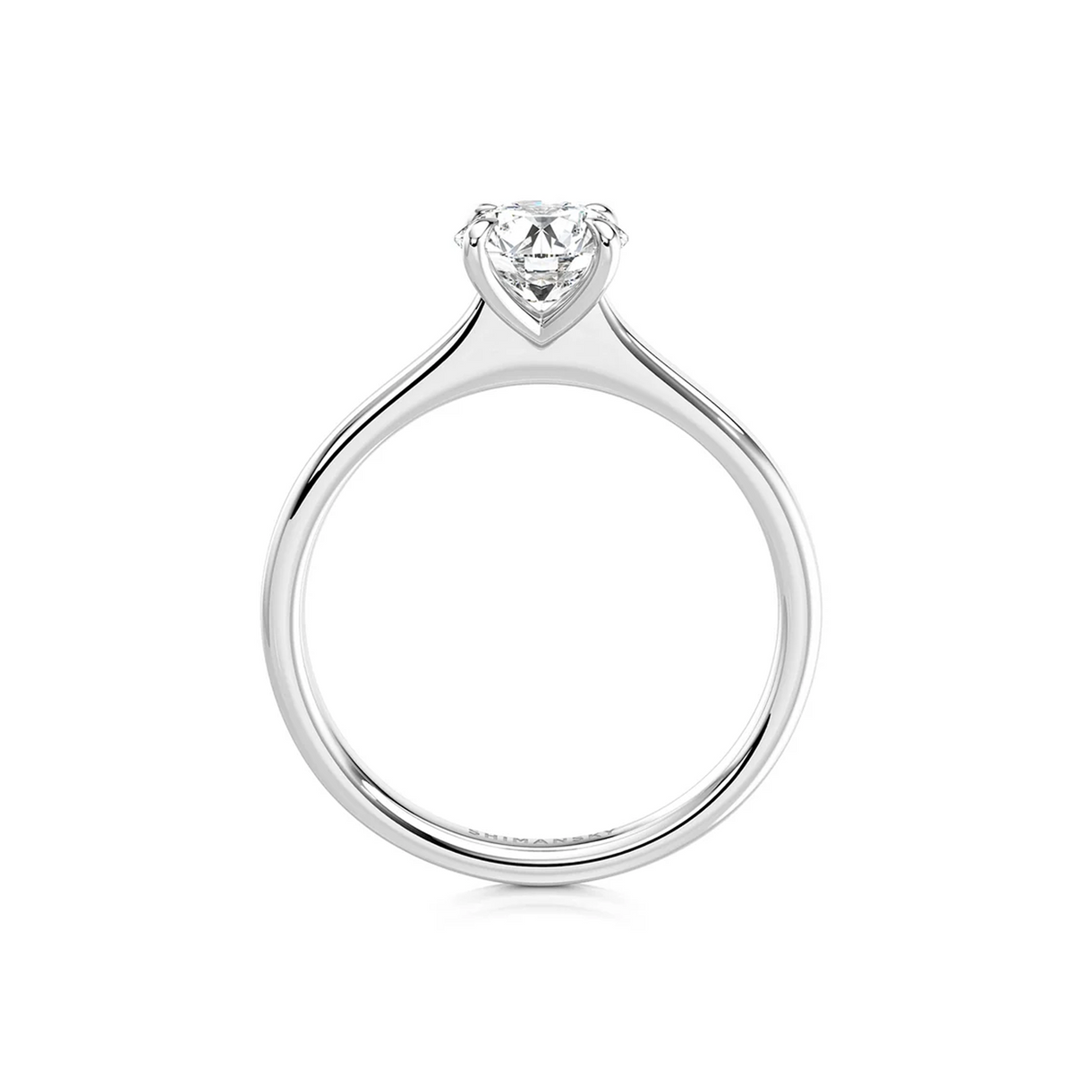 Shimansky Victoria Solitaire Diamond Engagement Ring Platinum - Side View #Metal_Platinum #Carat Weight_0.7