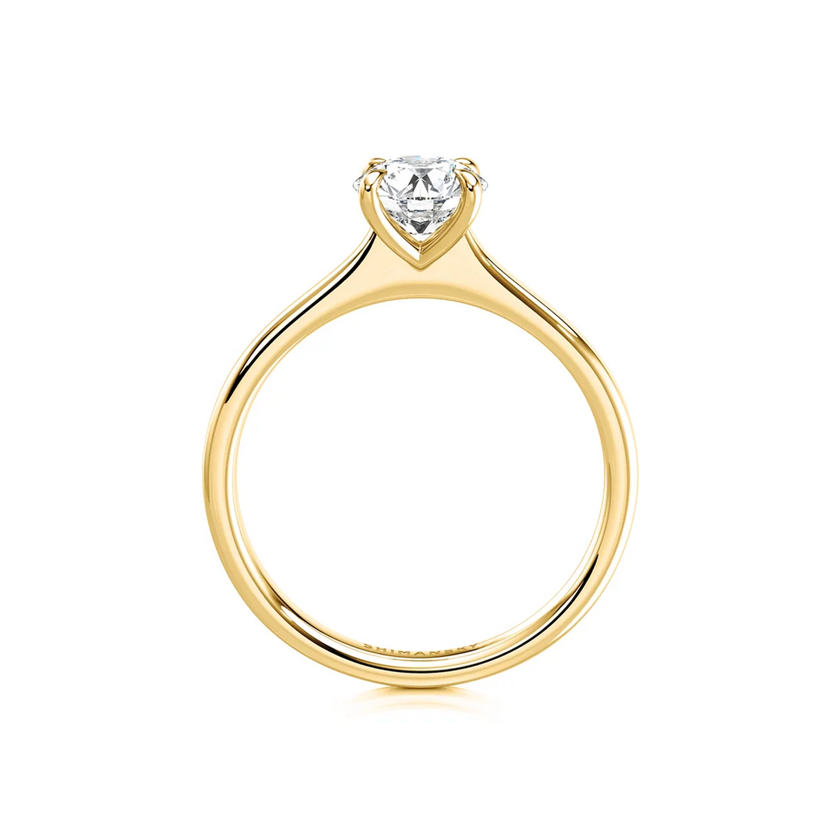 Shimansky Victoria Solitaire Diamond Engagement Ring 18K Yellow Gold - Side View #Metal_Yellow Gold #Carat Weight_0.7