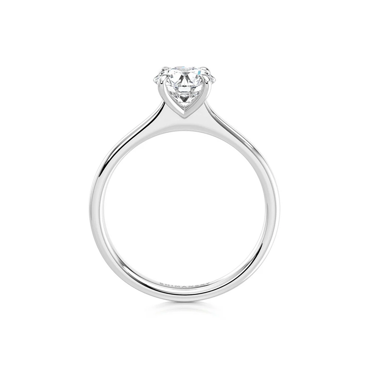 Shimansky Victoria Solitaire Diamond Engagement Ring Platinum - Side View #Metal_Platinum #Carat Weight_1