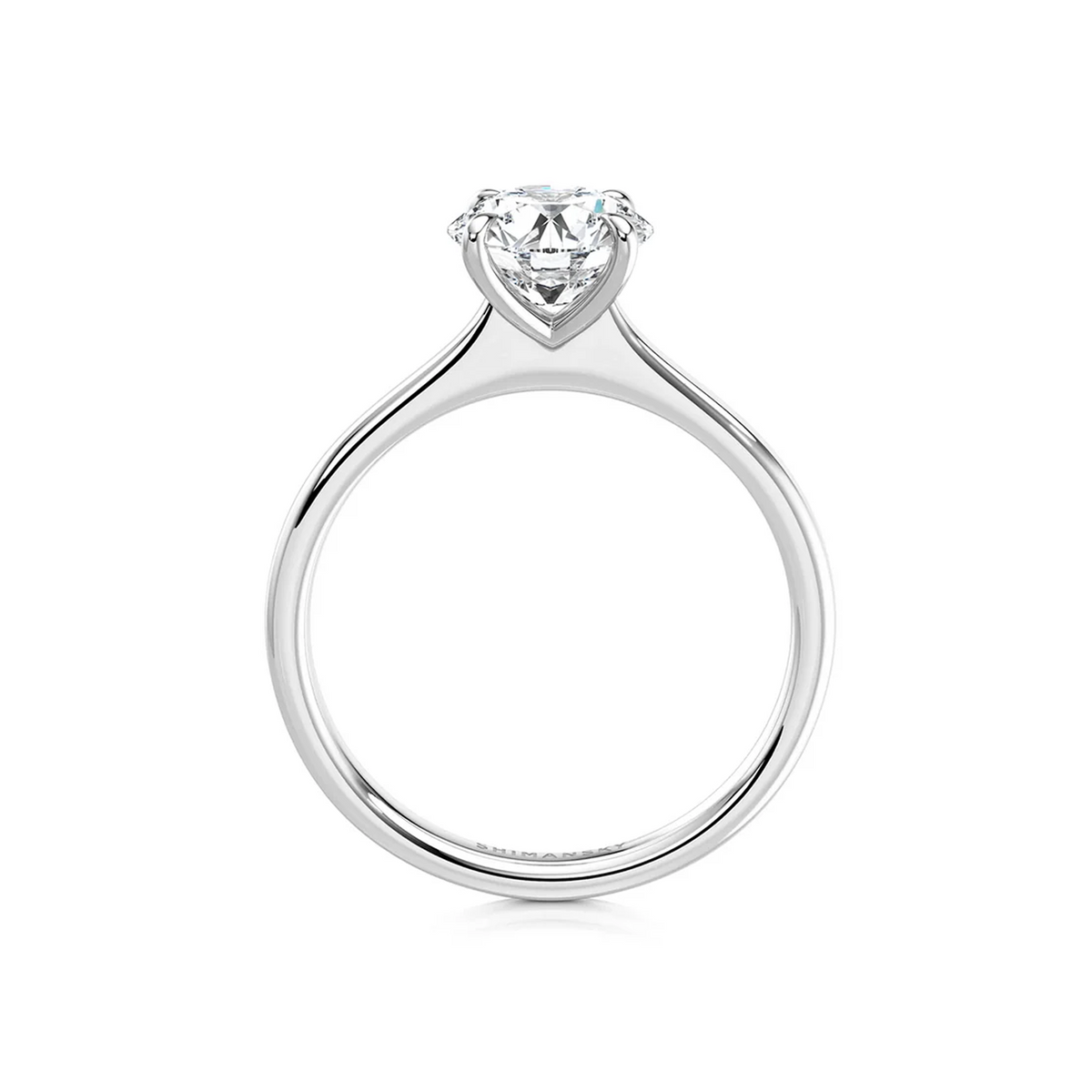 Shimansky Victoria Solitaire Diamond Engagement Ring Platinum - Side View #Metal_Platinum #Carat Weight_1.5