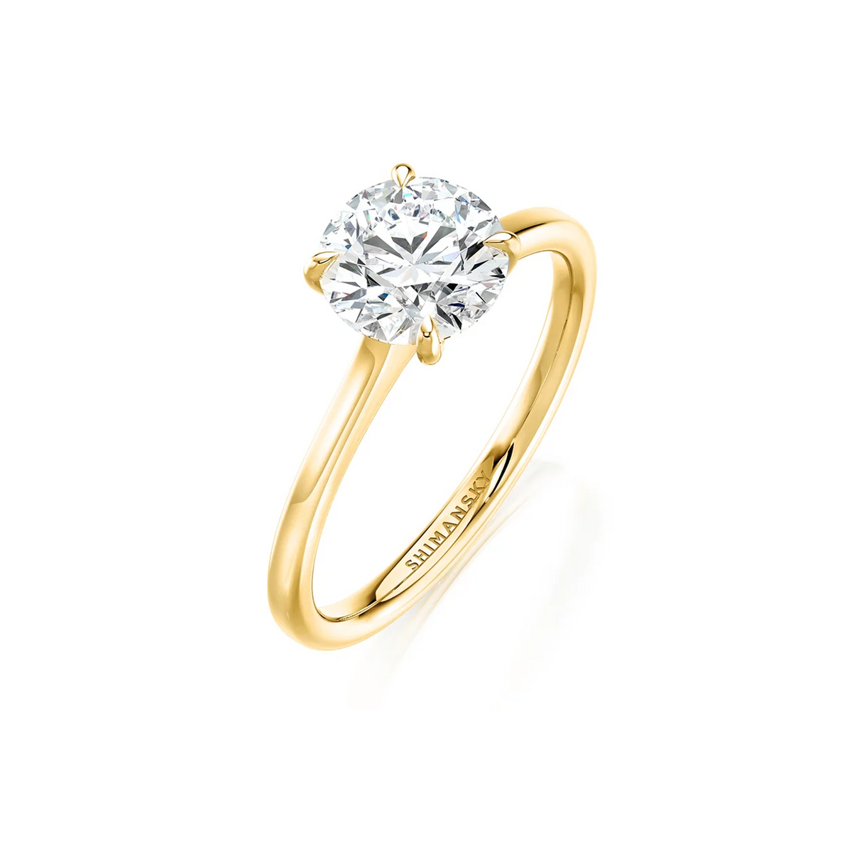 Shimansky Victoria Solitaire Diamond Engagement Ring 18K Yellow Gold - 3D View #Metal_Yellow Gold #Carat Weight_1.5 #card-first