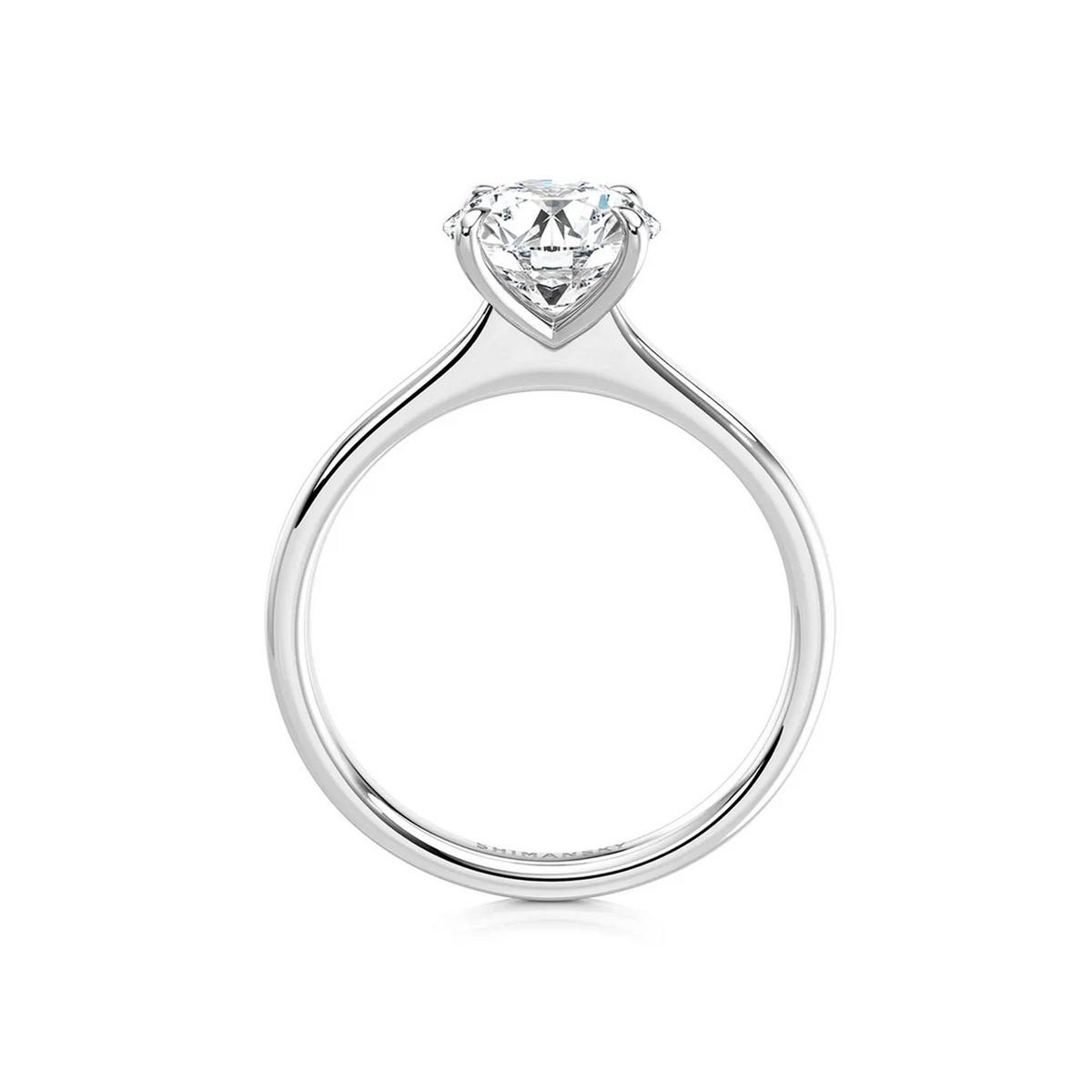 Shimansky Victoria Solitaire Diamond Engagement Ring Platinum - Side View #Metal_Platinum #Carat Weight_2