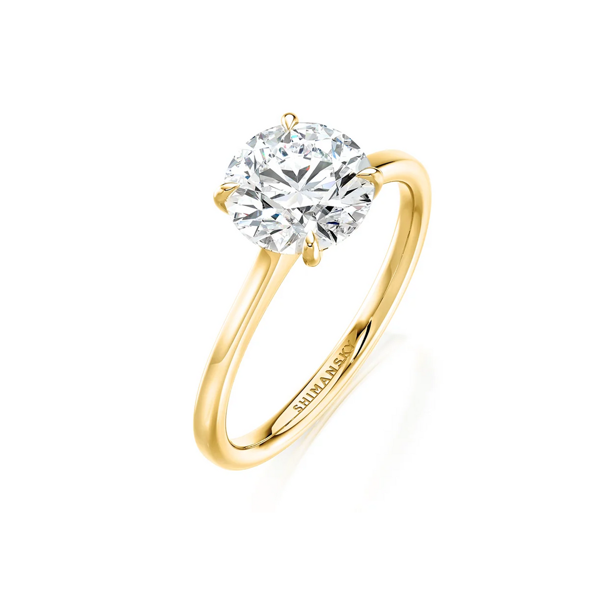 Shimansky Victoria Solitaire Diamond Engagement Ring 18K Yellow Gold - 3D View #Metal_Yellow Gold #Carat Weight_2 #card-first