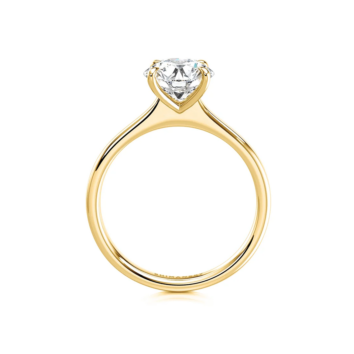 Shimansky Victoria Solitaire Diamond Engagement Ring 18K Yellow Gold - Side  View #Metal_Yellow Gold #Carat Weight_2 #card-first