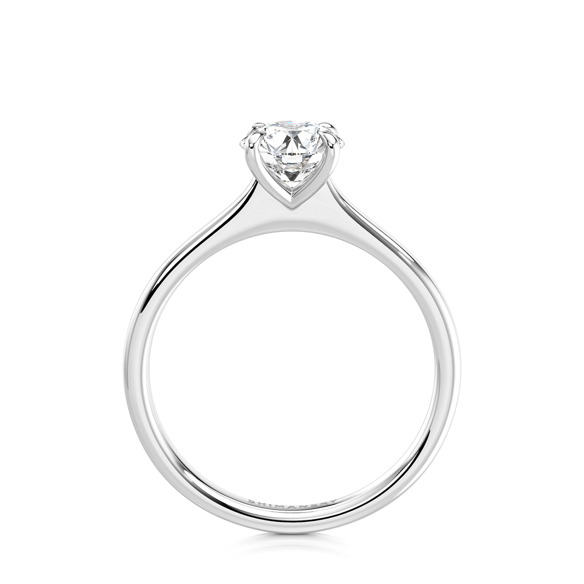 Shimansky 0.7ct Victoria Solitaire Diamond Engagement Ring in 18K White Gold Side View