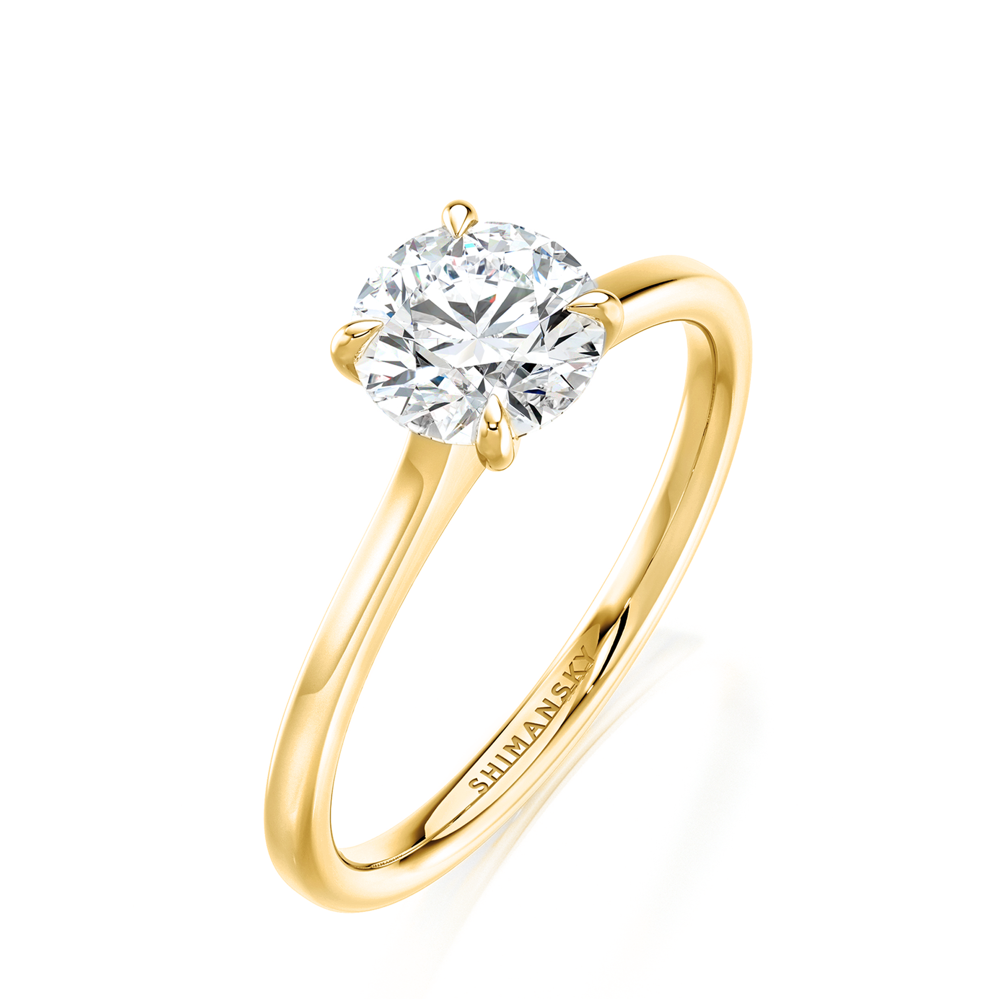 Shimansky 1ct Victoria Solitaire Diamond Engagement Ring in 18K Yellow Gold 3D View