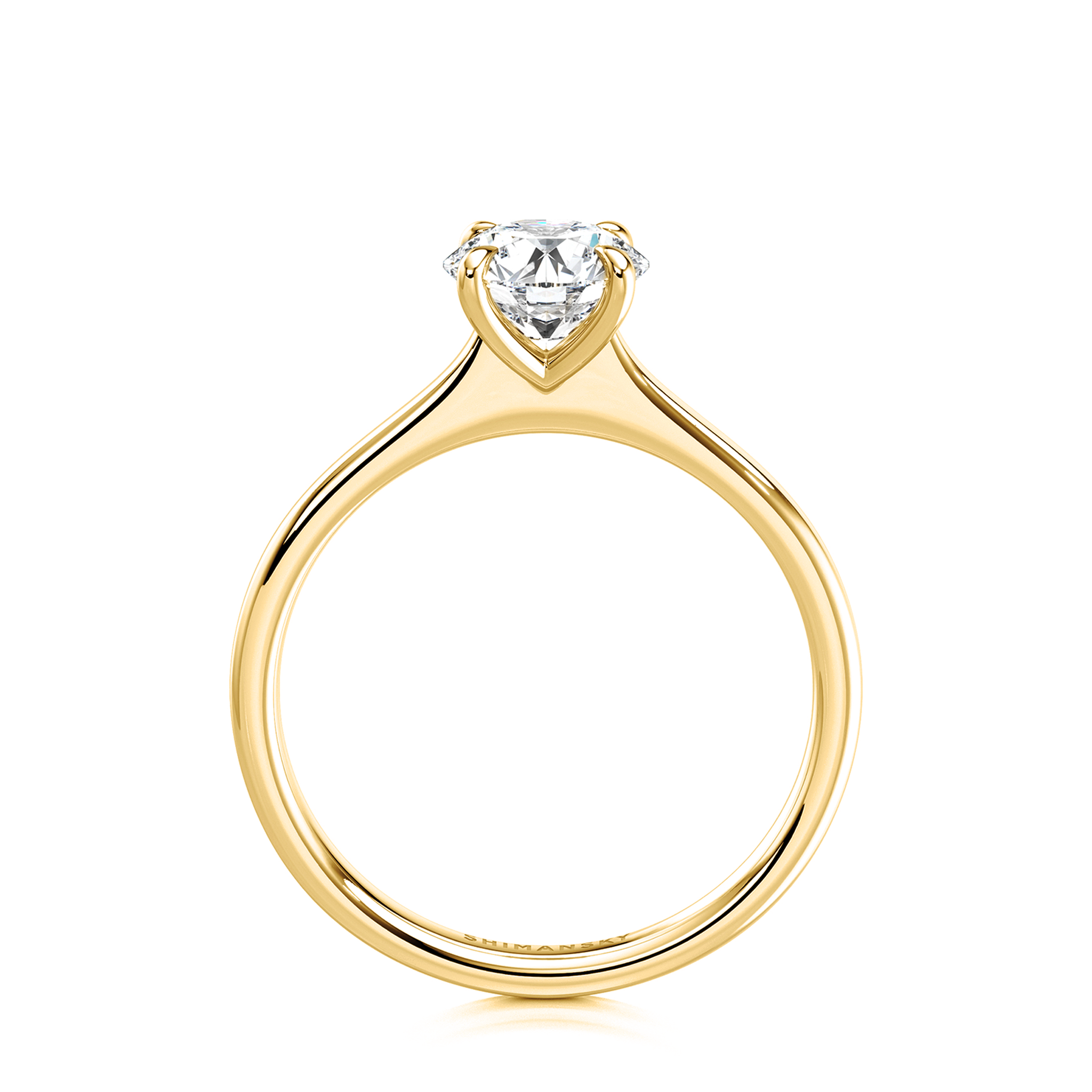 Shimansky 1ct Victoria Solitaire Diamond Engagement Ring in 18K Yellow Gold Side View