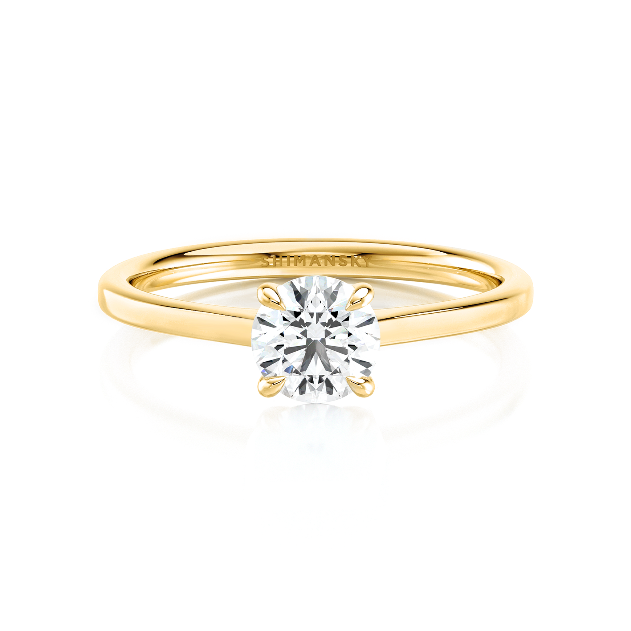 Shimansky 0.7ct Victoria Solitaire Diamond Engagement Ring in 18K Yellow Gold Front View