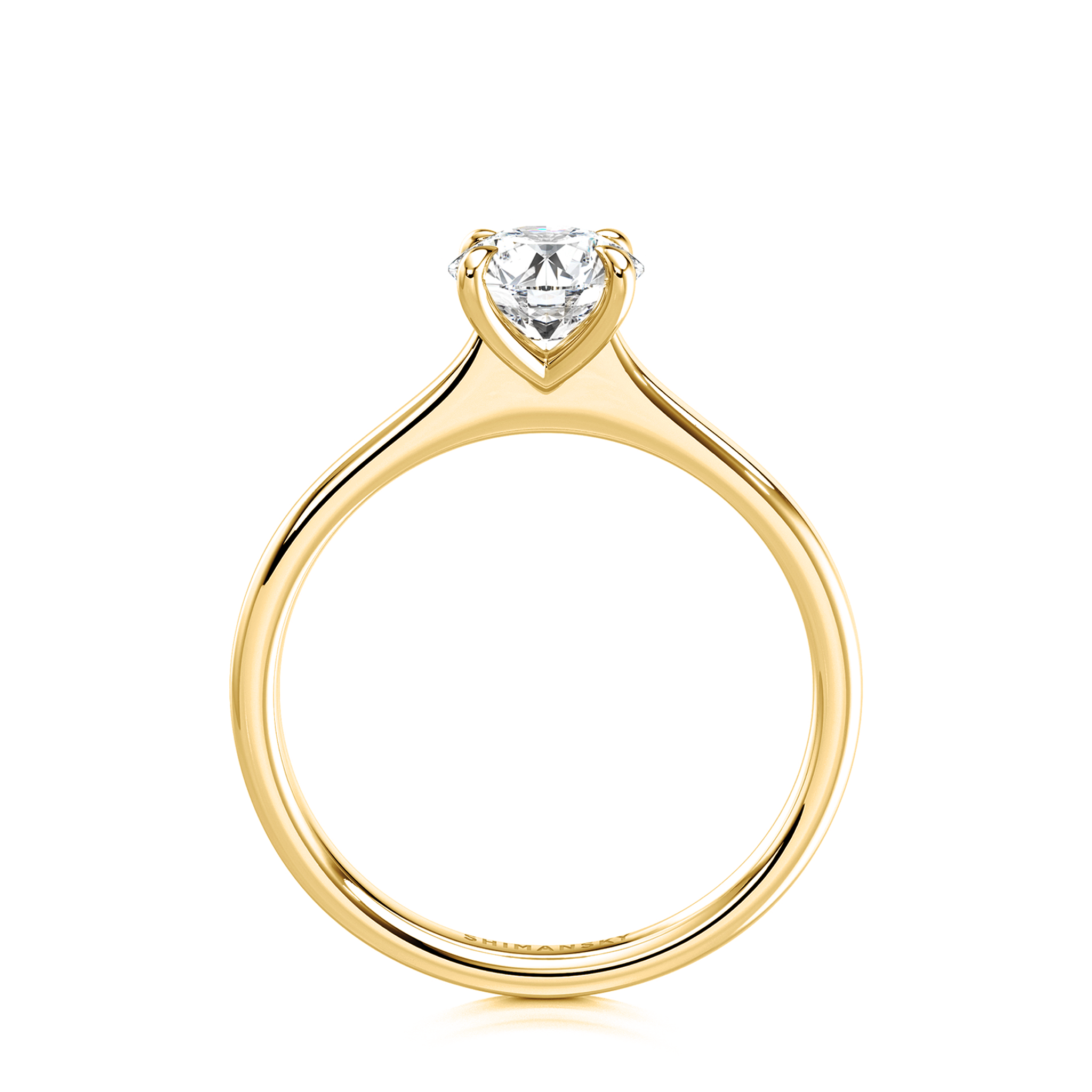 Shimansky 0.7ct Victoria Solitaire Diamond Engagement Ring in 18K Yellow Gold Side View
