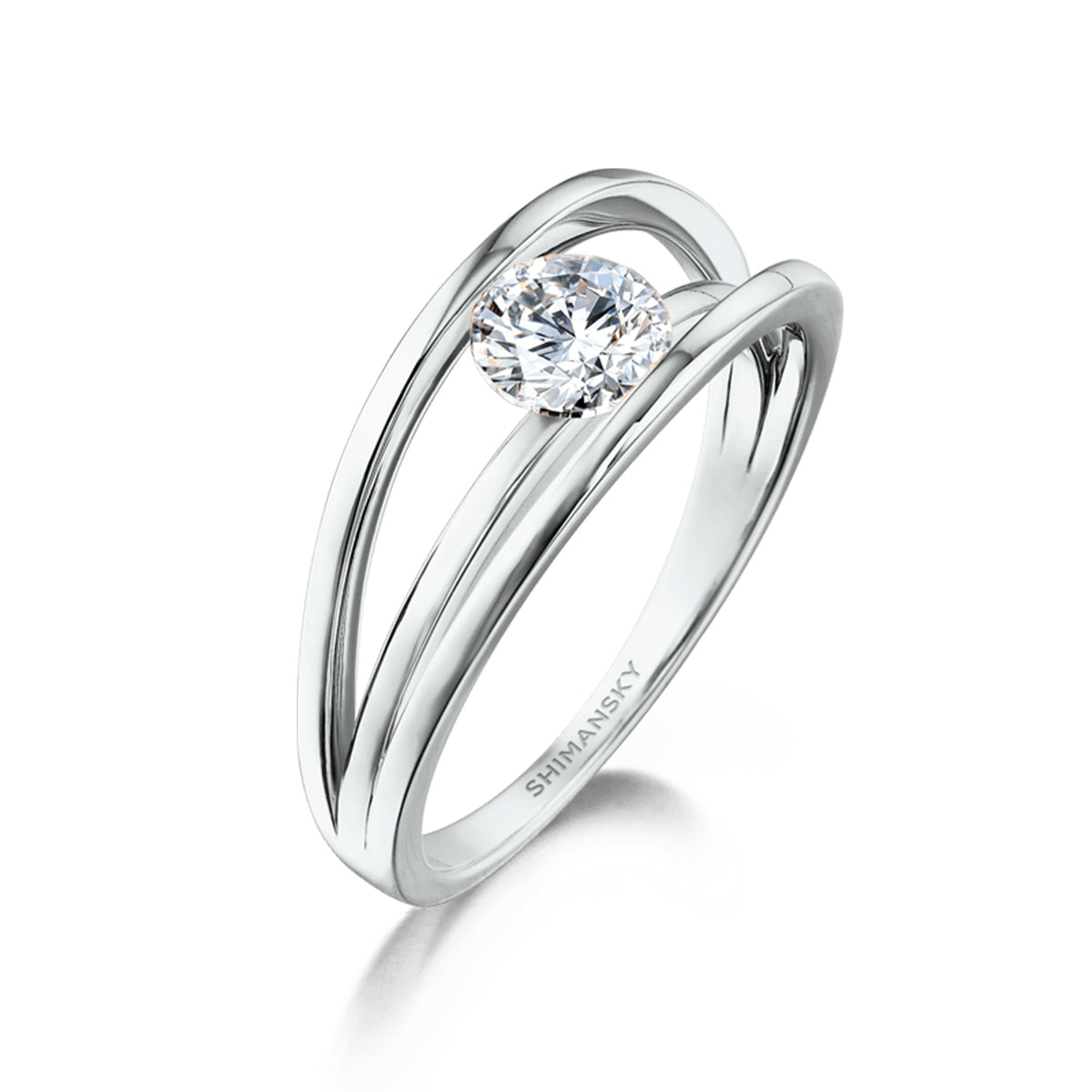 The Shimansky Diamond Engagement Ring in 18K White Gold