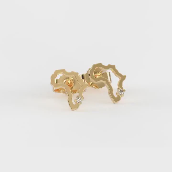 My Africa Petite Diamond Stud Earrings in 14K Yellow Gold Video