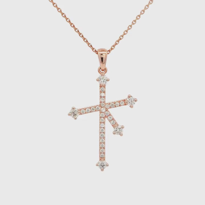 Shimansky 0.4 TCW Southern Cross Microset Diamond Pendant 14K Rose Gold 3D View