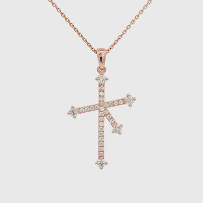 Shimansky 0.4 TCW Southern Cross Microset Diamond Pendant 14K Rose Gold 3D View