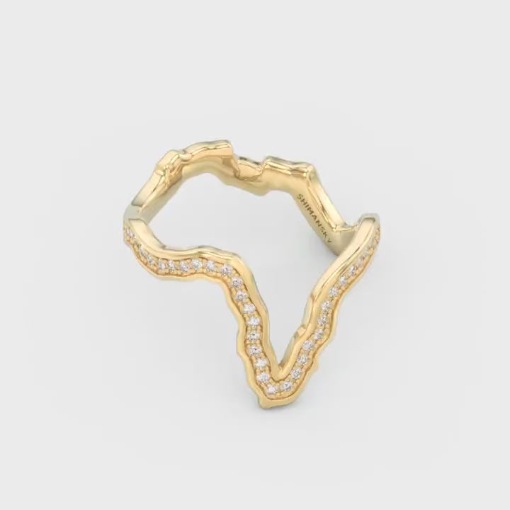 Tip of Africa Diamond Ring In 18K Yellow Gold Video