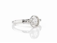 Shimansky 0.3ct Saturn Oval Diamond Solitaire Ring Crafted in 14K White Gold 360 Video