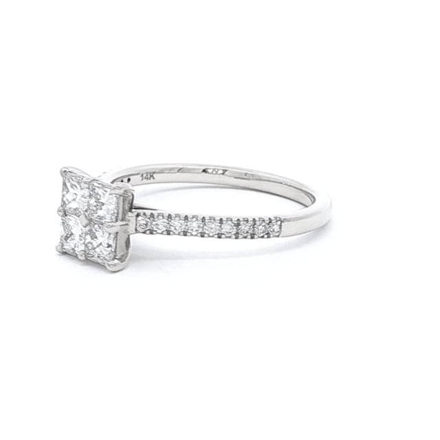 Shimansky 0.8 TCW My Girl Diamond Microset Mosaic Ring 14K White Gold 360 Video #Metal_White Gold