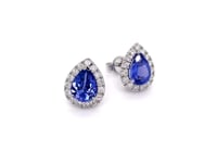 Shimansky 2.2 TCW Pear Tanzanite Halo Stud Earrings in 14K White Gold 360 Video