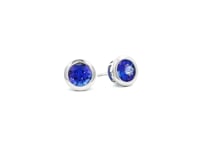 Shimansky 2.1 TCW Round Tanzanite Bezel Stud Earrings 14K White Gold 360 Video