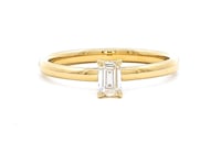 Shimansky 0.19ct Emerald Solitaire Diamond Ring in 18K Yellow Gold 360 Video