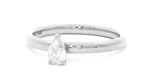 Shimansky 0.18ct Pear Solitaire Diamond Ring in 18K White Gold 360 Video