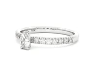 Shimansky 0.3ct Pear Microset Diamond Ring in 18K White Gold 360 Video