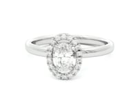 Shimansky 0.4 TCW Oval Halo Diamond Ring in 18K White Gold 360 Video
