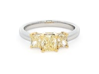 Shimansky 1.4 TCW Fancy Yellow Trilogy Ring in 18K White & Yellow Gold 360 Video