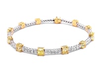Shimansky Fancy Yellow Diamond Tennis Bracelet 18K White Gold 360 Video