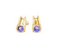 Shimansky 0.8 TCW Millennium Iconic Tanzanite Solitaire Earrings in 14K Yellow Gold 360 Video