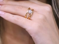 Shimansky Evolym Microset Engagement Ring 18K Yellow Gold - Model Video #Metal_Yellow Gold #Carat Weight_1