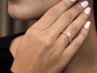 Shimansky My Girl Diamond Microset Solitaire Engagement Ring 18K Yellow Gold - Lifestyle Video #Metal_Yellow Gold #Carat Weight_0.5