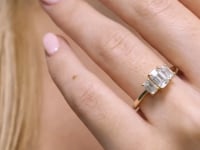 Shimansky Emerald Diamond Trilogy Ring - Lifestyle Video #Metal_Yellow Gold #Carat Weight_1