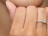 Shimansky My Girl Diamond Microset Solitaire Engagement Ring 18K Yellow Gold - Lifestyle Video #Metal_Yellow Gold #Carat Weight_1