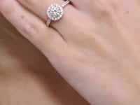 Shimansky Round Diamond Microset Halo Engagement Ring Platinum - Lifestyle Video #Metal_Platinum #Carat Weight_0.7