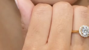 Shimansky Round Diamond Microset Halo Engagement Ring 18K Yellow Gold - Lifestyle Video #Metal_Yellow Gold #Carat Weight_2