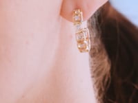 Shimansky 1.8 TCW Saturn Emerald Diamond Hoops 14K Yellow Gold model video