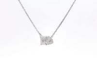 Shimansky 0.7 TCW Toi et Moi Diamond Necklace 14K White Gold 360 View #Metal_White Gold #Carat Weight_0.7