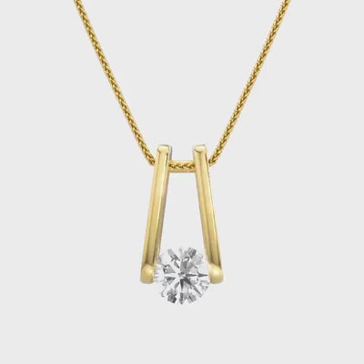 Millennium Classic Diamond Pendant 0.50 Carat in 18K Yellow Gold Video