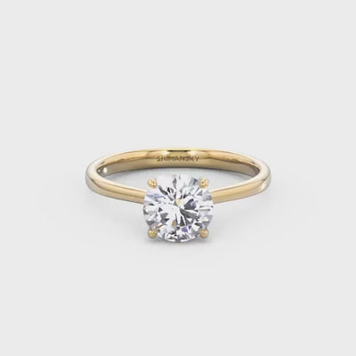 Victoria Diamond Engagement Ring 0.70 Carat in 18K Yellow Gold Video