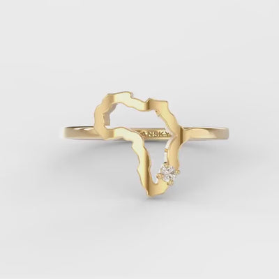 My Africa Small Diamond Ring 14K Yellow Gold Video