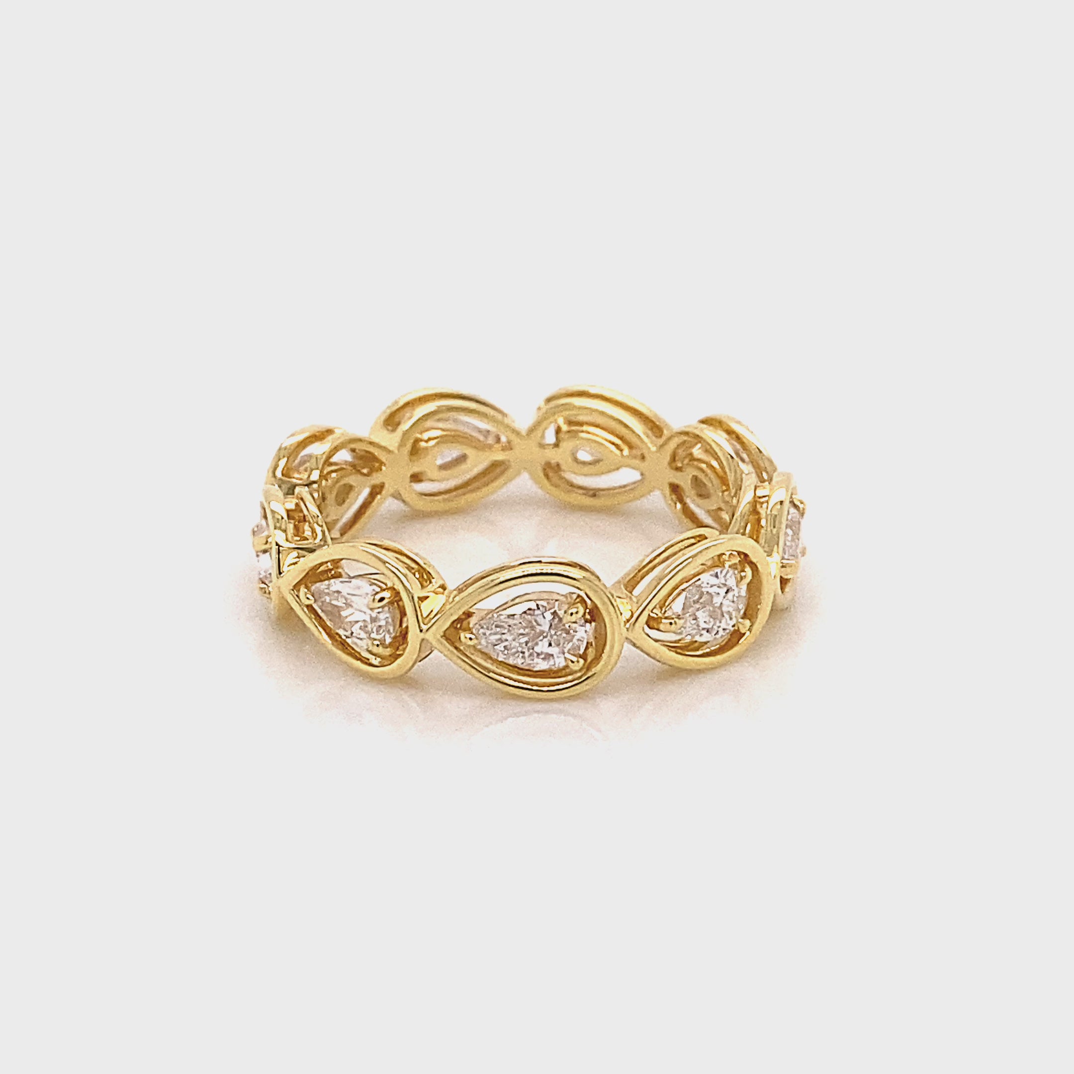 Shimansky - Saturn Pear Diamond Eternity Ring 1.00ct crafted in 14K Yellow Gold Product Video